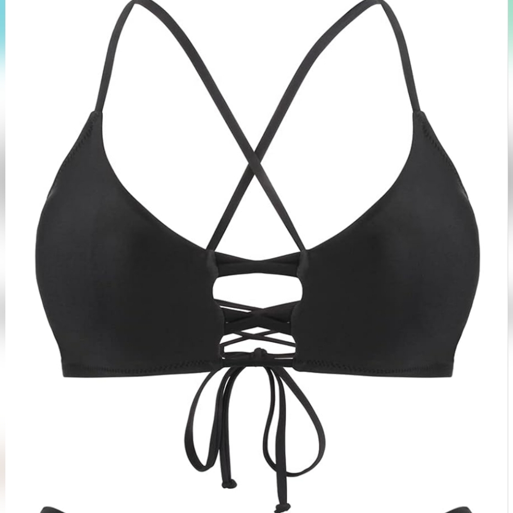 🏐 Relleciga Black Bikini Swimsuit Top